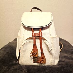 Dooney & Bourke Cream and Tan Leather Backpack
